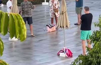 SUNBED WARS! Tourists in Tenerife now putting towels on floor to reserve space before the beds are put out